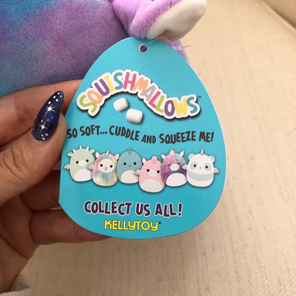 NWT Squishmallow Aurora 8" Blue + Purple Tie Dye Unicorn from 2020! - Picture 4 of 7